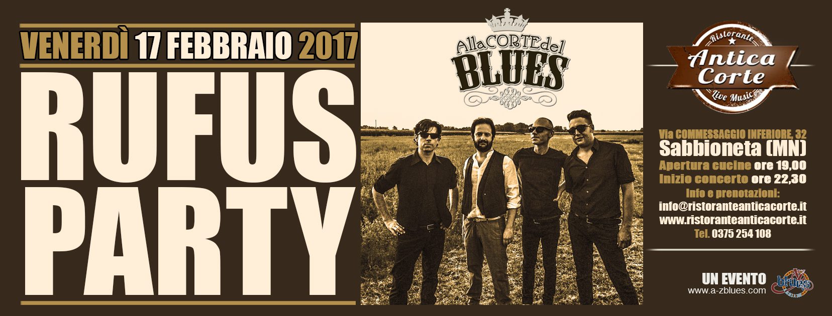 Rufus Party alla corte del blues_grafica Antonio Boschi, WIT Grafica & Comunicazione per A-Z Blues