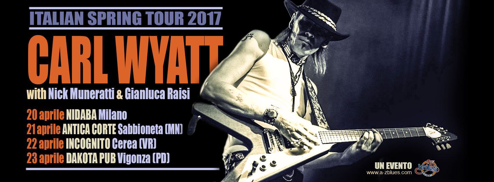 Carl Wyatt, Italian Spring Tour 2017, grafica Antonio Boschi WIT grafica & comunicazione