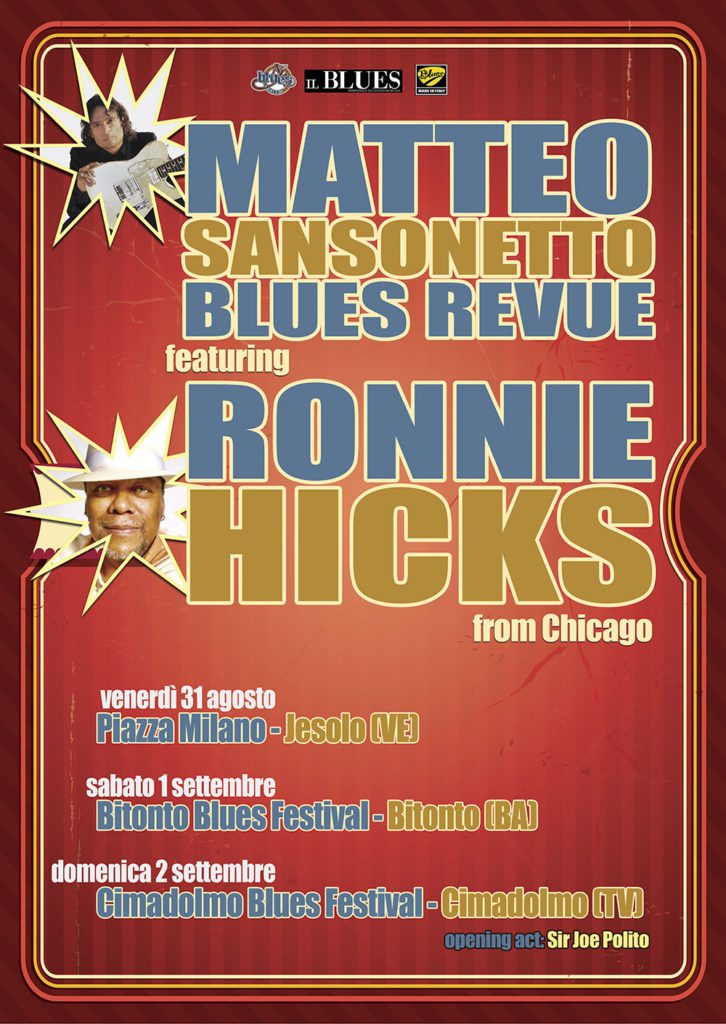 Manifesto Tour Matteo Sansonetto & Ronnie Hicks, grafica Antonio Boschi - WIT Grafica & Comunicazione