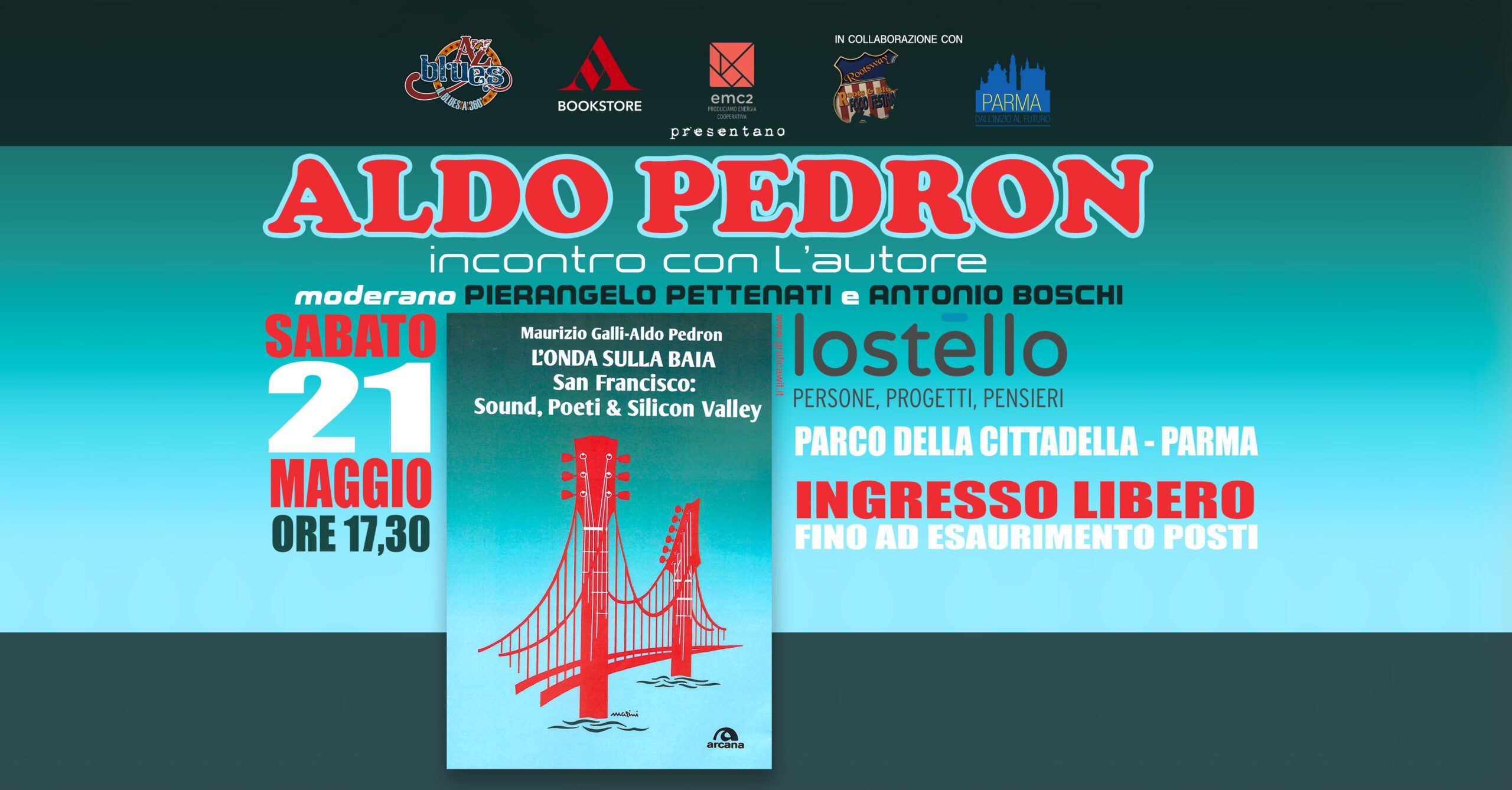 Aldo Pedron a Parma a presentare il suo libro L'onda sulla baia