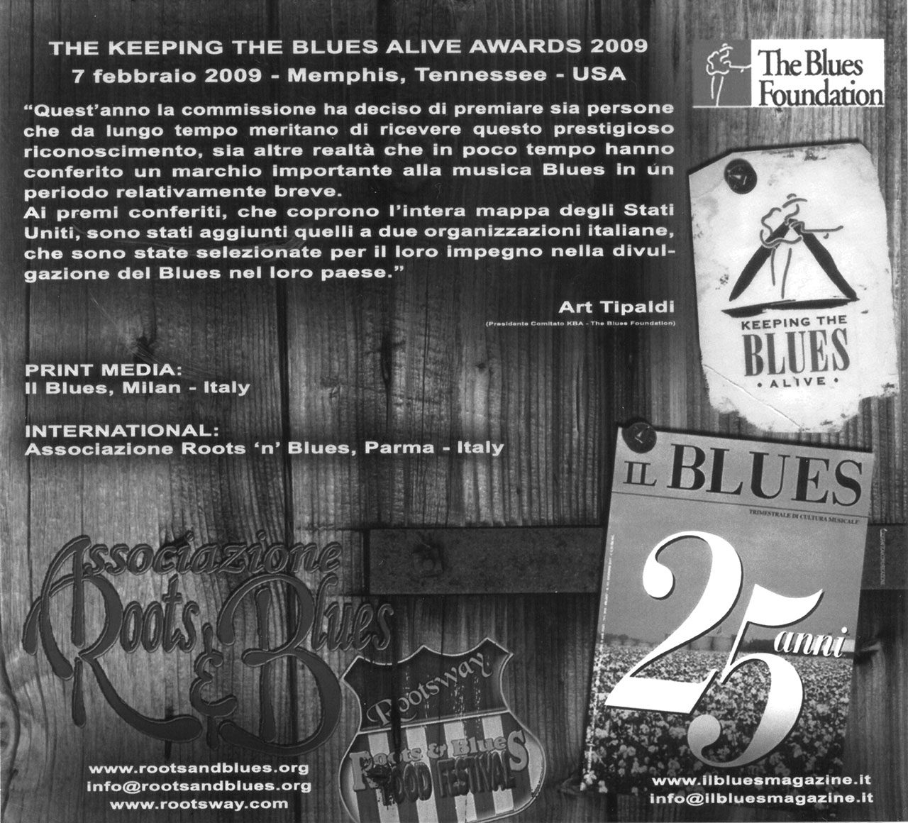 Il Keeping The Blues Alive ricevuto da Il Blues nel 2009